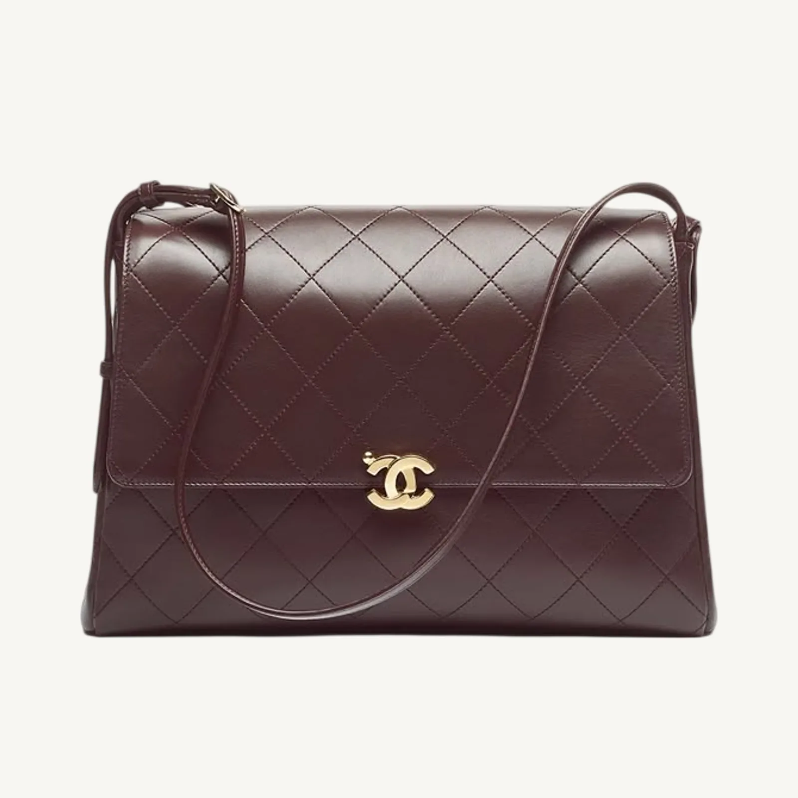 Chanel Maxi Flap Bag Dark Brown Lambskin