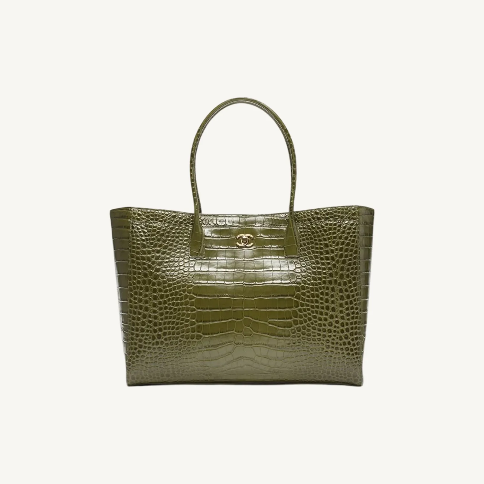Chanel Large Tote Khaki GHW