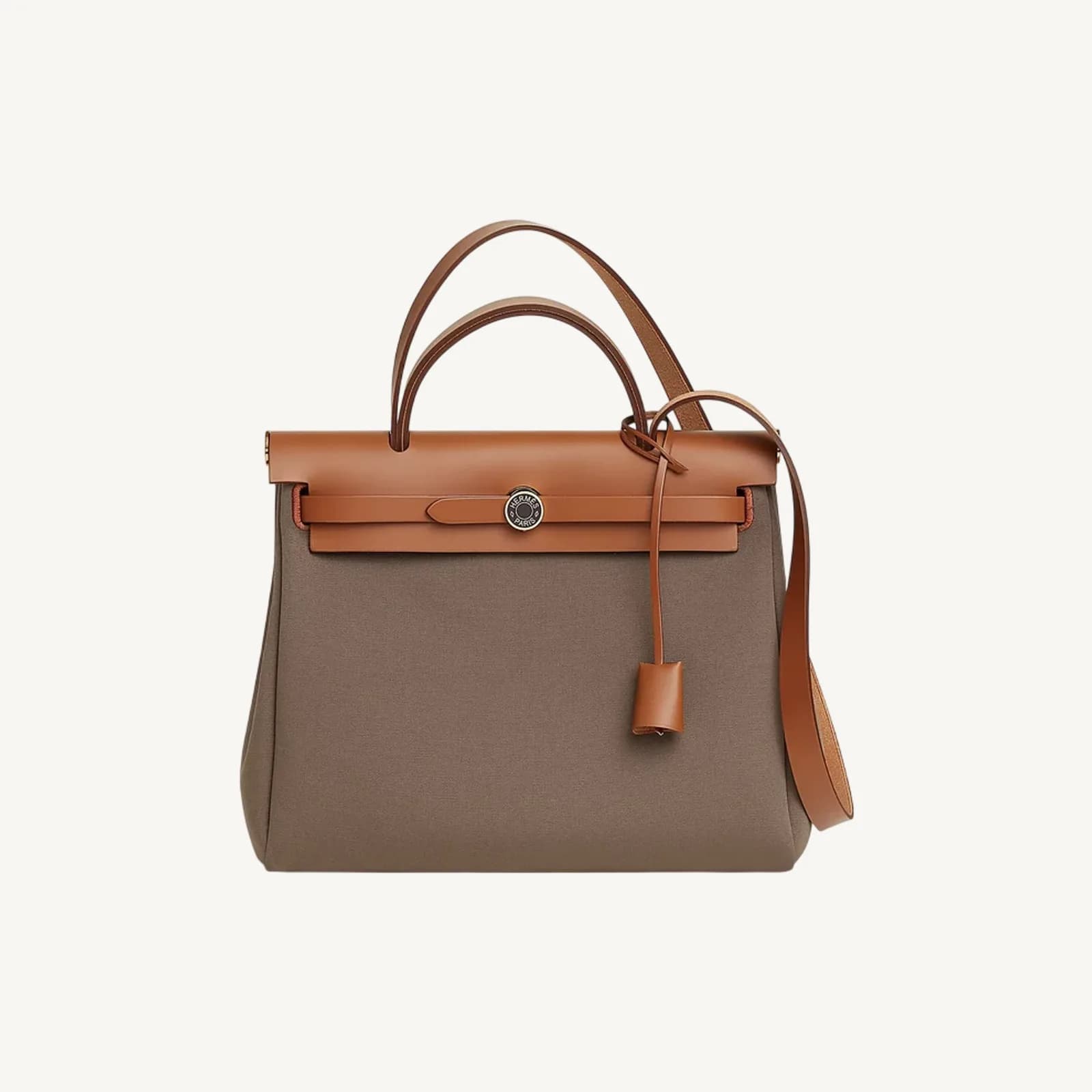 Hermès Herbag 31 Etoupe/Fauve/Ebene Laque