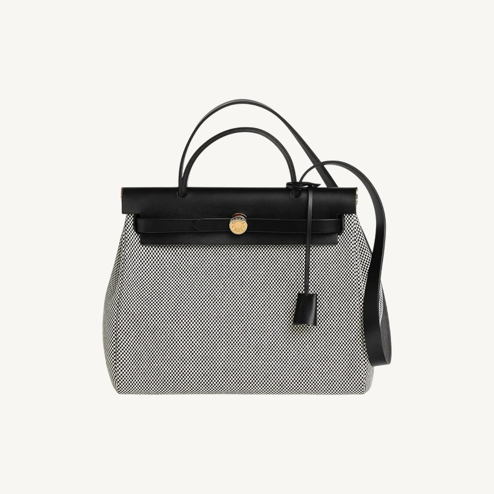 Hermès Herbag 31 Ecru/Noir GHW