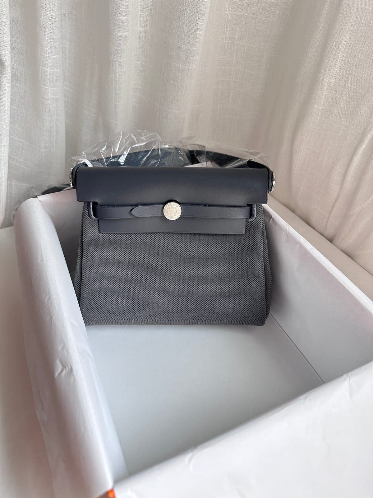 Hermès Mini Herbag 20 Ardoise PHW