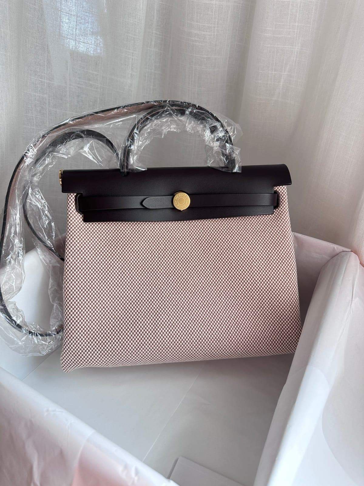 Hermès Herbag 31 Ecru/Beige/Ebene GHW