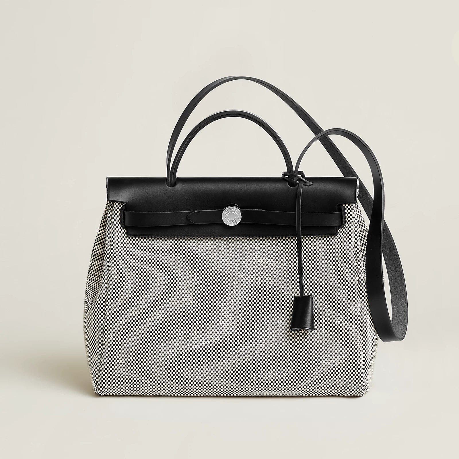 Hermès Herbag 31 Ecru/Noir PHW