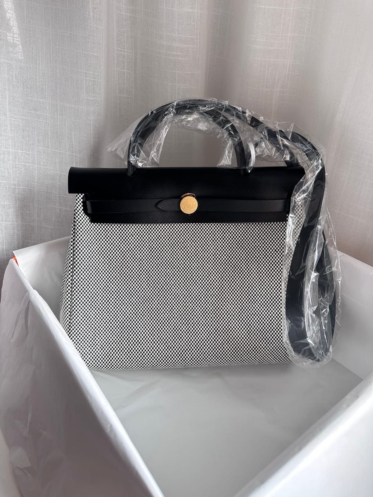 Hermès Herbag 31 Ecru/Noir GHW
